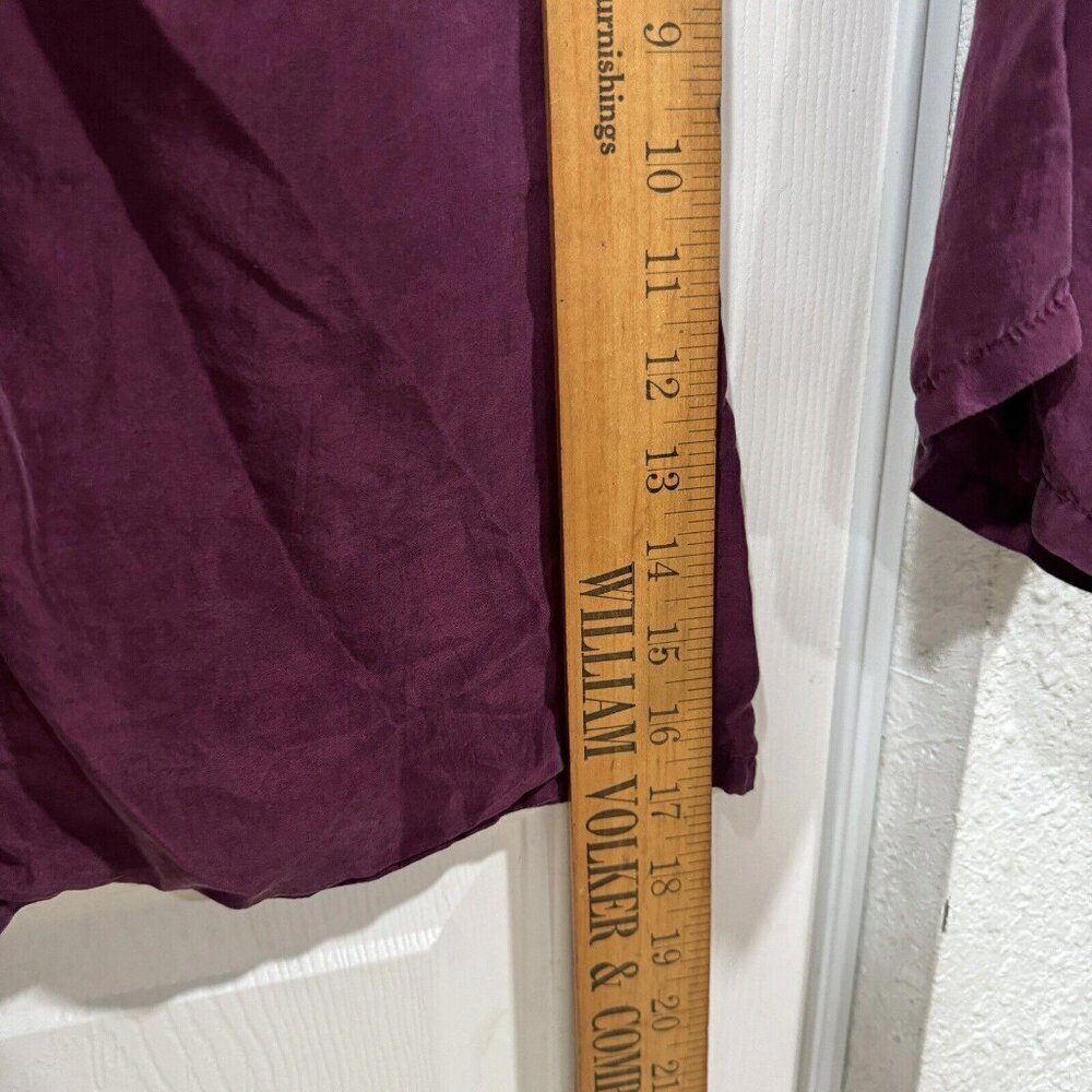 Cocon Commerz PRIVATSACHEN 100% Silk Burgundy Blouse Long Sleeve‎ - Picture 6 of 8